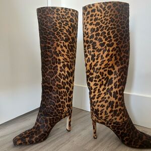 Jimmy Choo PonyHair Knee-High, Leopard Heeled Boots!